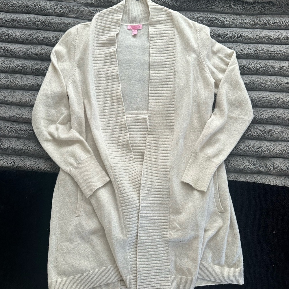 Lilly Pulitzer 100% Cashmere Cream Women's Cardigan